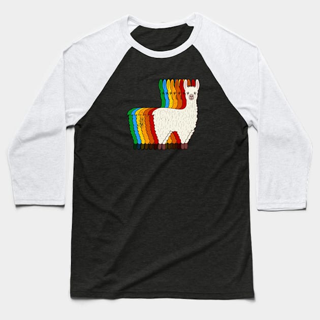 Retro Alpaca Baseball T-Shirt by Moulezitouna